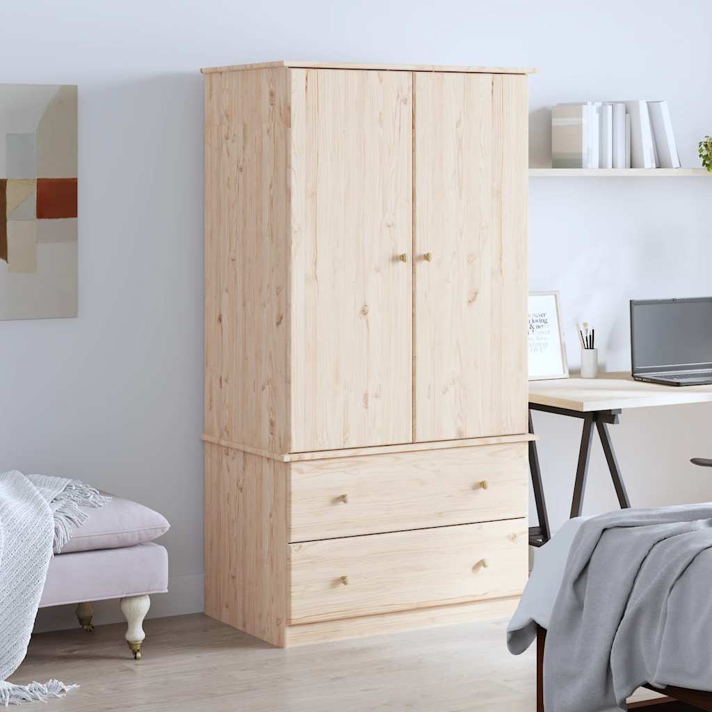 Kleiderschrank ALTA 90x55x170 cm Massivholz Kiefer – Bild 1